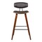 Armen Living Fox 28.5" Bar Height Brown Faux Leather and Walnut Wood Mid-Century Modern Bar Stool LCFOBAWABR30 - alternate 2